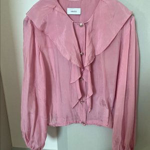 오브제 러플 블라우스 핑크