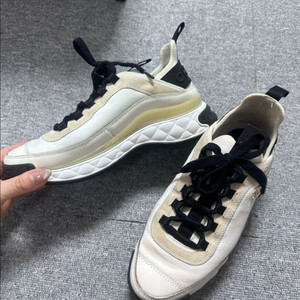 샤넬 믹스드 파이버 스니커즈 아이보리 37.5