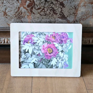 액자&엽서모두새것/정인수 전북 여성 화가 펜화 사진 액자 모란