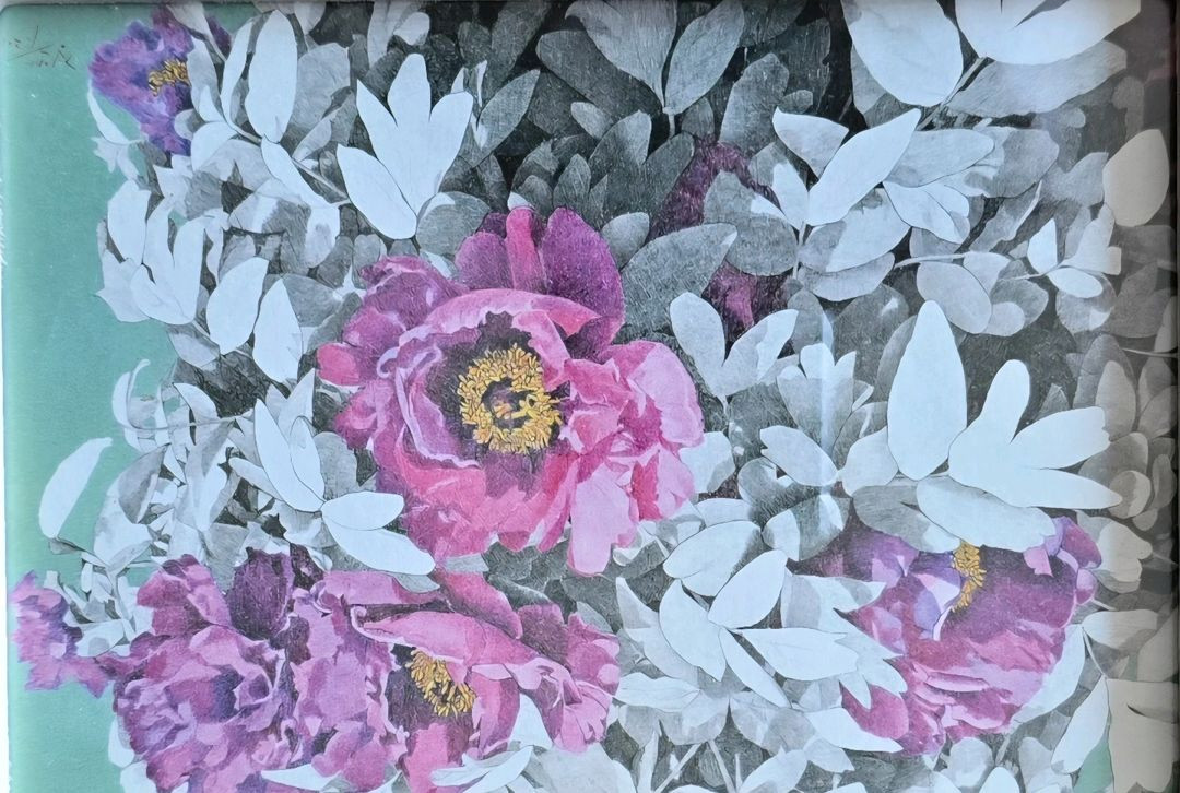 액자&엽서모두새것/정인수 전북 여성 화가 펜화 사진 액자 모란--5