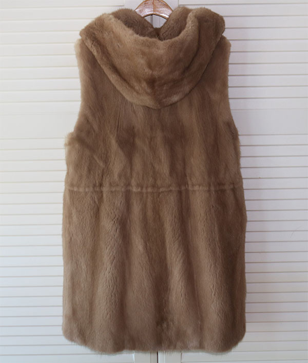 근화모피 밍크 후드 베스트 밍크코트--1