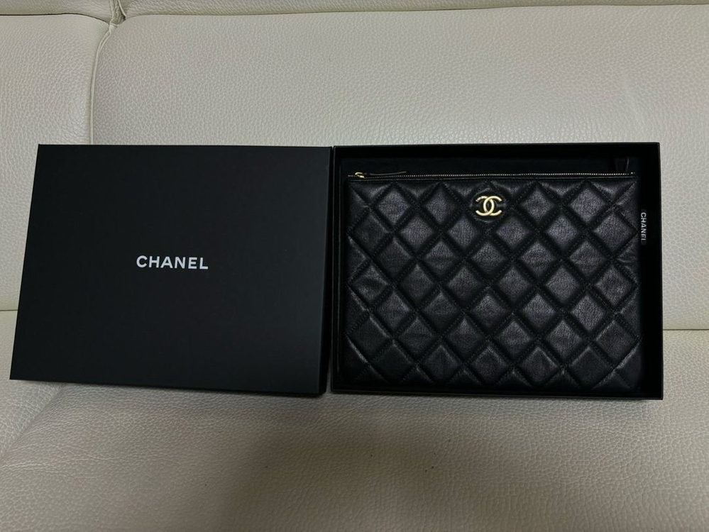 [미사용][정품]샤넬 CC로고 빈티지 클러치백 미디움--5