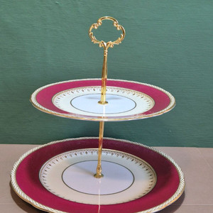 엔틱 앤슬리 2단 디저트 접시 이미지