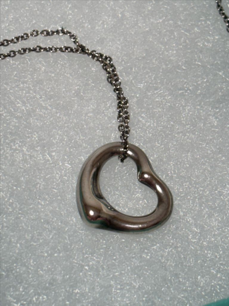 티파니앤코 엘사퍼레티 오픈하트 실버 목걸이 16mm 이미지