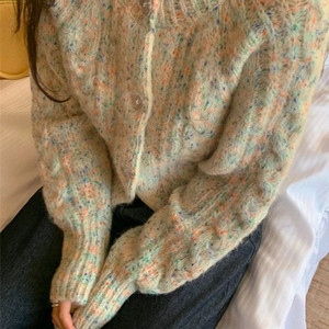 플로럴 니트 가디건