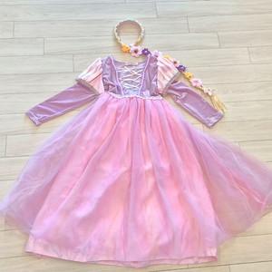 라푼젤 드레스 코스튬+머리띠 140 이미지