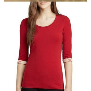 버버리 레드 7부 티셔츠