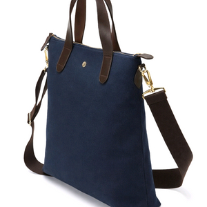 매니퀸 네이비 캔버스 토트백