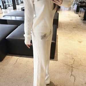 수입 M 꽈배기 니트 집업 트레이닝 세트