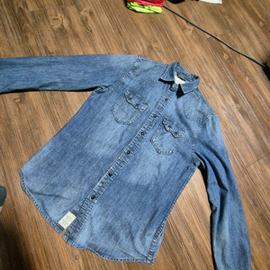 (95~100) 폴로랄프로렌 웨스턴 투포켓 데님셔츠 할리 라이더