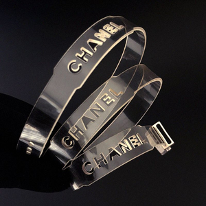 샤넬 99P 클리어 PVC 슬림 벨트