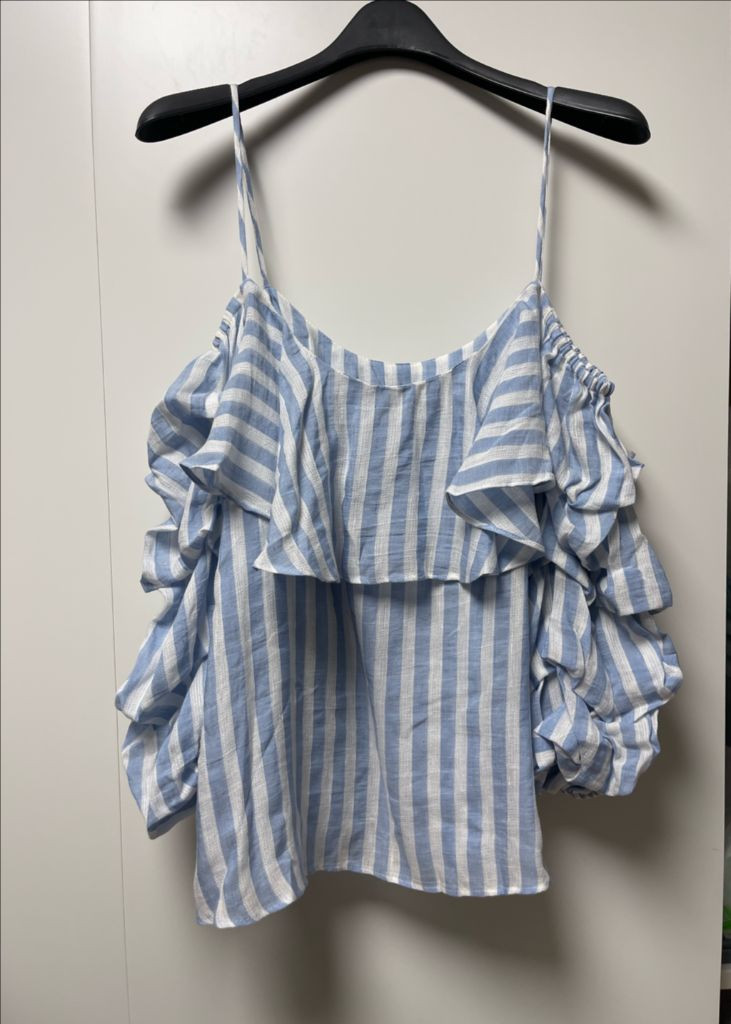 자라 스트라이프 오프숄더 블라우스 S사이즈 이미지