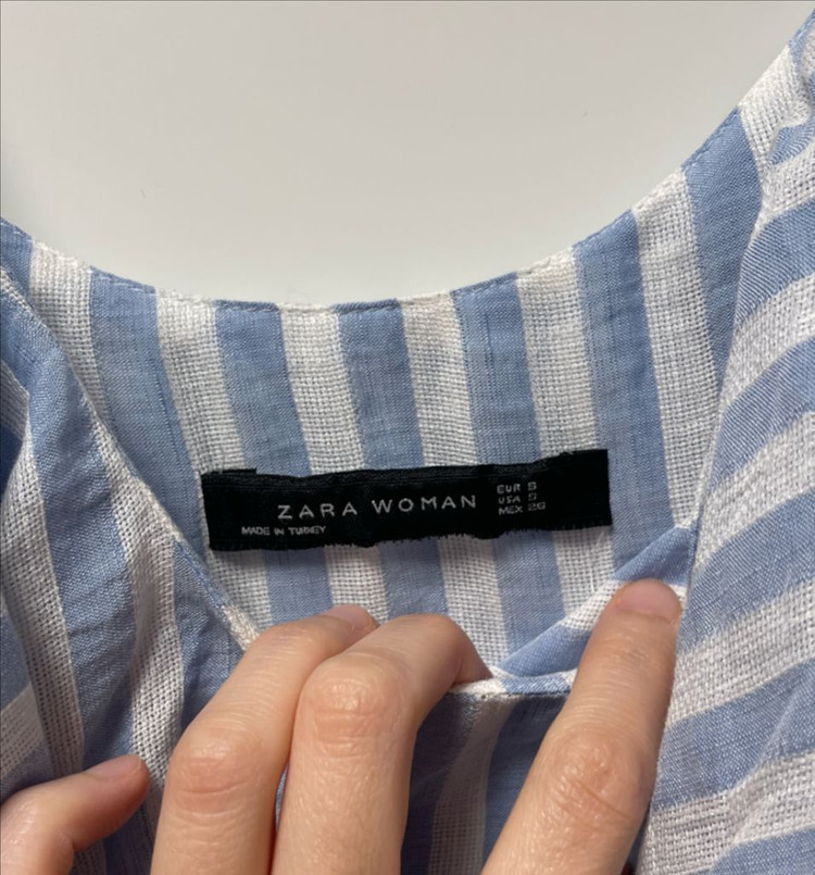 자라 스트라이프 오프숄더 블라우스 S사이즈 이미지