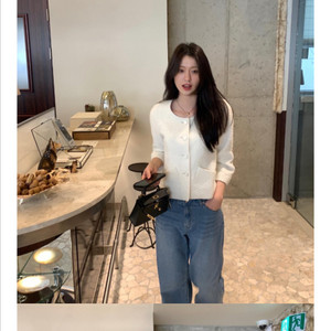 르플레인 트윙클 트위드 화이트 s사이즈 미착용 새제품