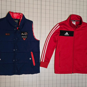 남아 여아 외투2종(아디다스져지120.EXR패딩조끼130)