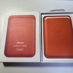 (미사용 새상품) 애플 정품 맥세이프 가죽카드지갑 오렌지