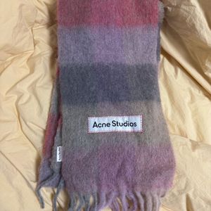 아크네 체크 머플러 푸시아/라일락/핑크