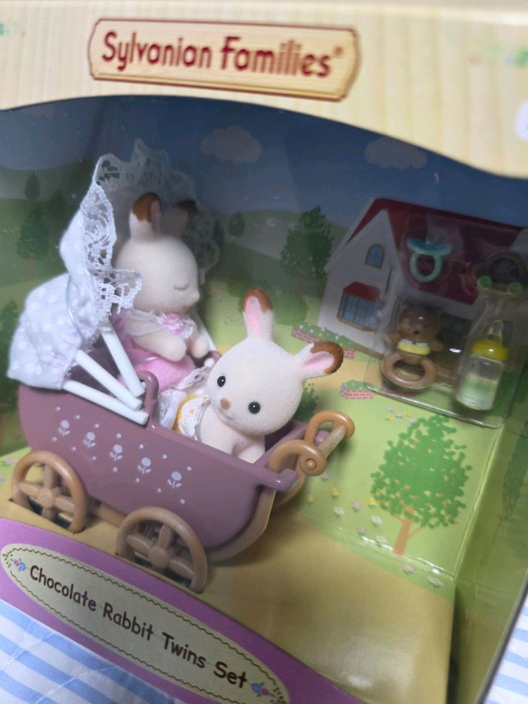 실바니안패밀리 5018 초콜릿토끼 쌍둥이와 유모차 이미지