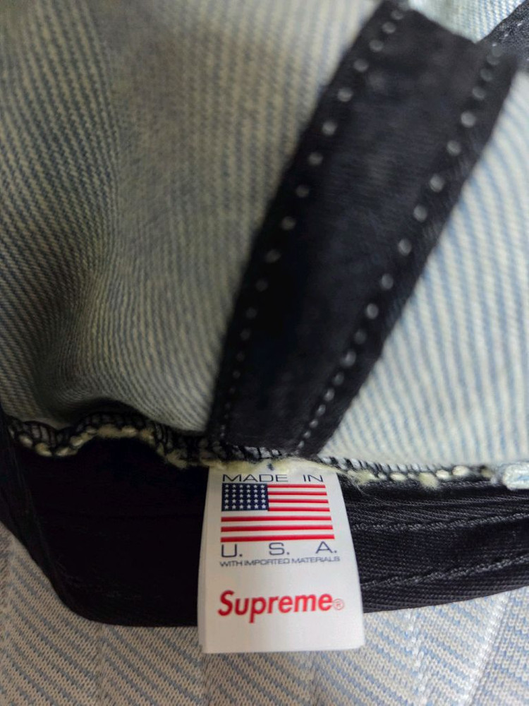 슈프림 s logo 투톤데님캡--5