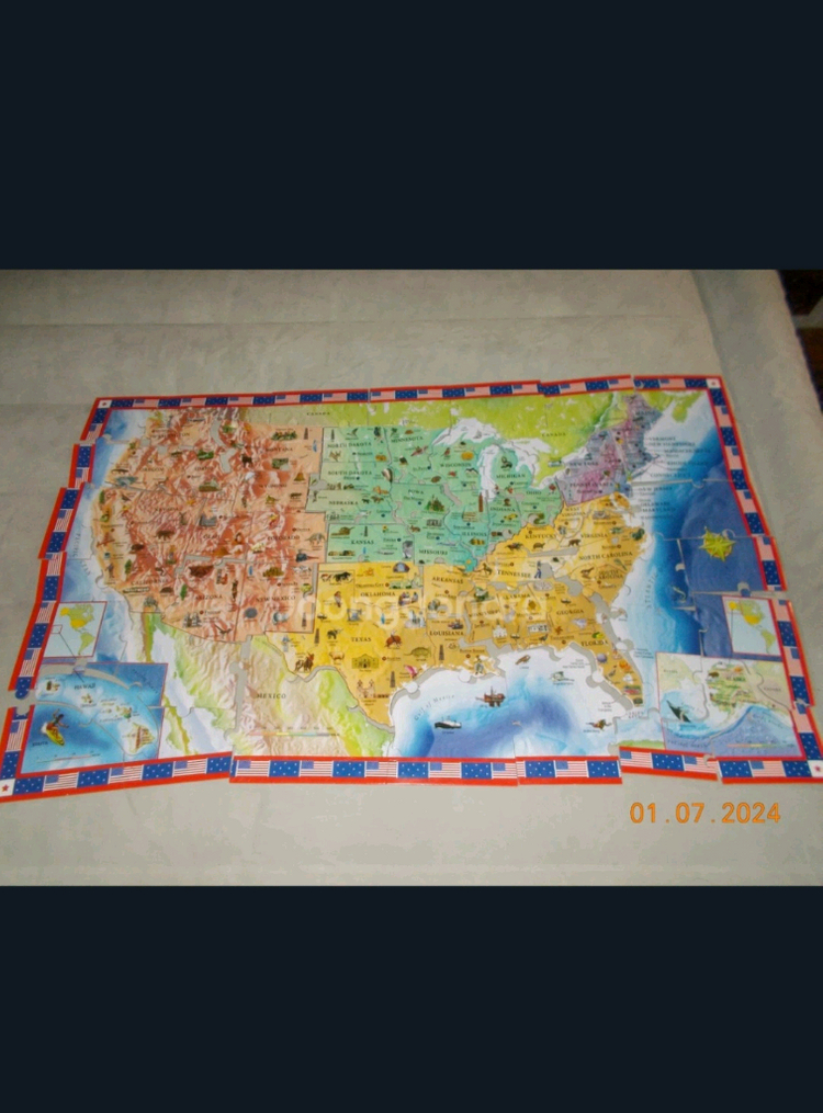 USA Floor Puzzle 아동용 바닥 퍼즐 미국--3