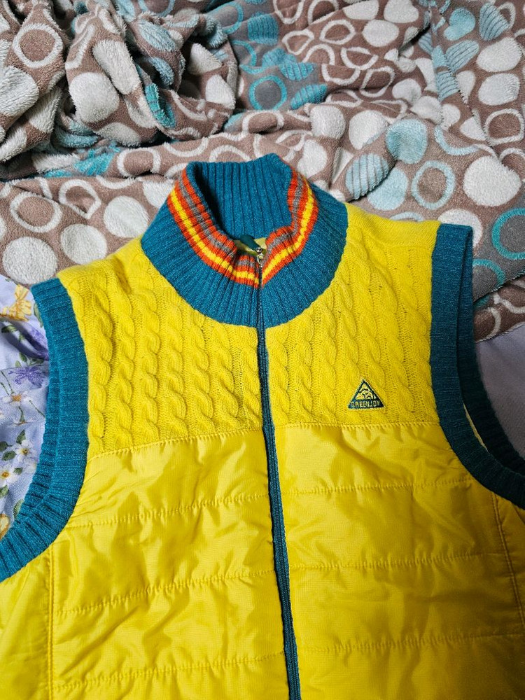 그린조이 여성 골프 패딩 조끼 옐로우 90--1