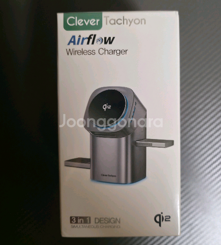 [미개봉, 새상품] 클레버 qi2 맥세이프 3in1 원터치 쿨냉각 무선 멀티충전기 갤럭시워치용 팝니다.--4