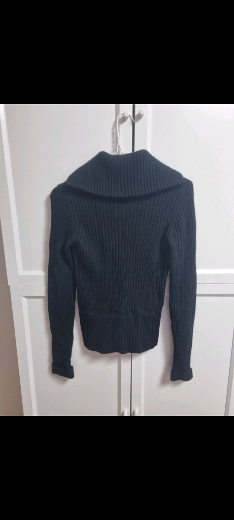 정품 프라다 블랙 집업 니트 40사이즈 스몰 prada 스웨터--1