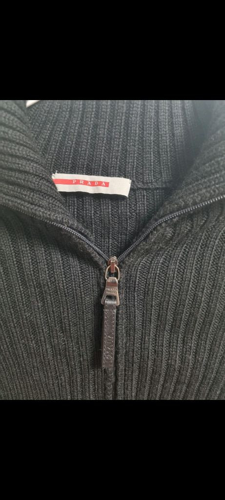 정품 프라다 블랙 집업 니트 40사이즈 스몰 prada 스웨터--2