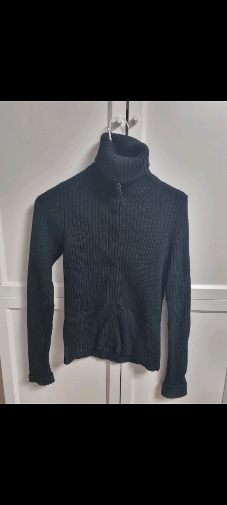 정품 프라다 블랙 집업 니트 40사이즈 스몰 prada 스웨터--4