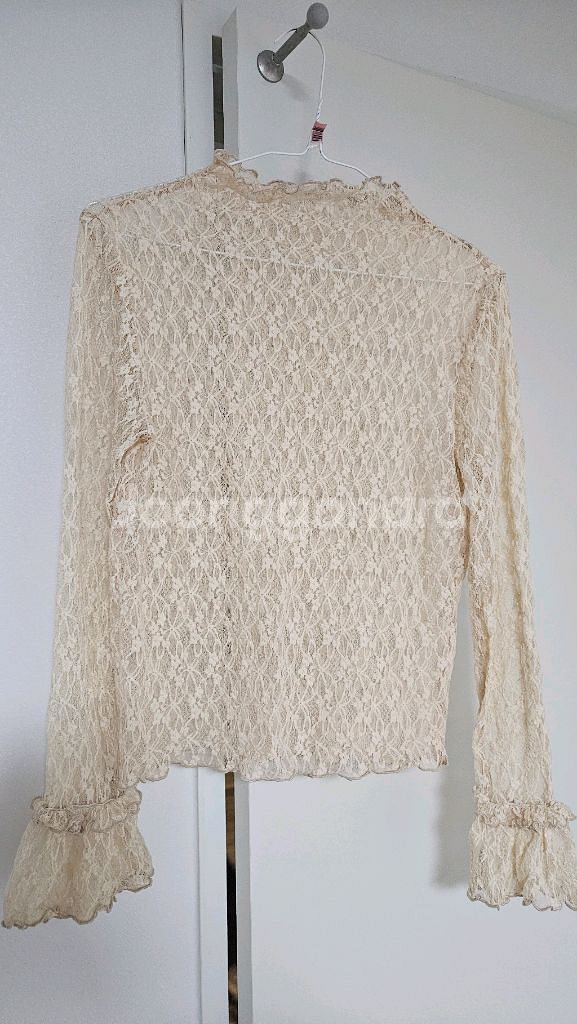 레이스 이너 목티 (니트 가디건 레이어드) 블랙, 아이보리 2개 보유--1