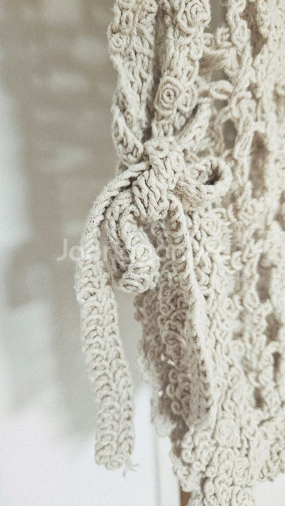 아이보리 뜨개질 조끼 크로셰 베스트--1