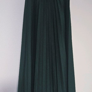 딥그린 플리츠 주름 롱 원피스