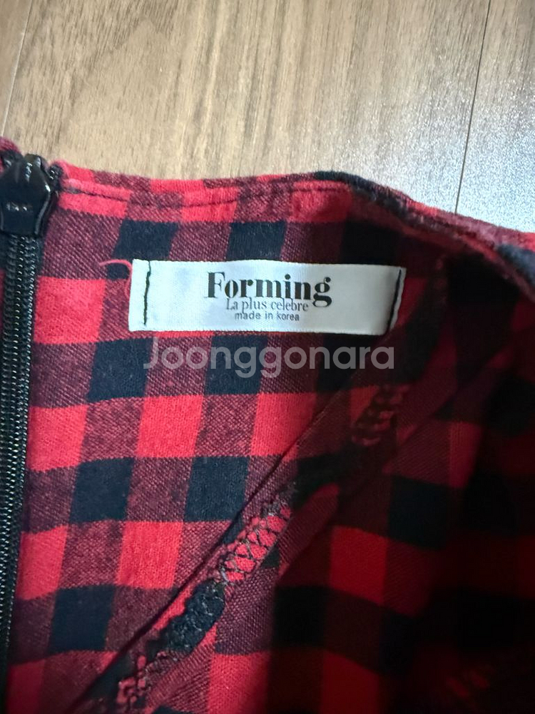 레드 블랙 체크 블라우스(사이즈 55)--1