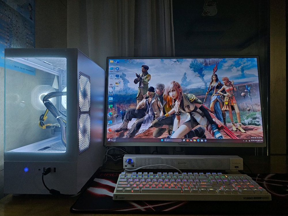 게이밍 컴퓨터 셋트 모니터 헤드셋 키보드 마우스 스피커 장패드--3