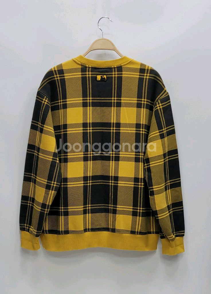 MLB 20FW 엠엘비 뉴욕양키즈 체크 오버핏 맨투맨 / 100 (L)--1