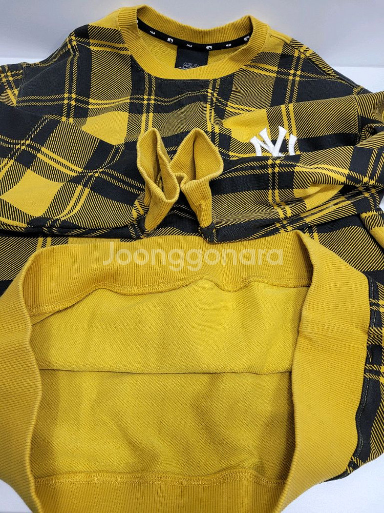 MLB 20FW 엠엘비 뉴욕양키즈 체크 오버핏 맨투맨 / 100 (L)--7