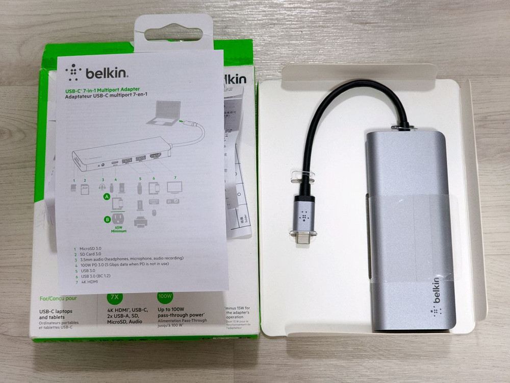 벨킨 Connect USB-C 7in1 멀티포트 허브 (c타입 허브)--1