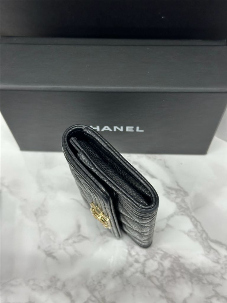 [풀구성]샤넬 보이 플랩 지갑 카프스킨 골드--3