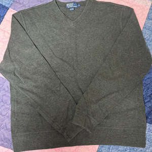 폴로 랄프로렌 브이넥 진그레이 니트 맨투맨 이미지