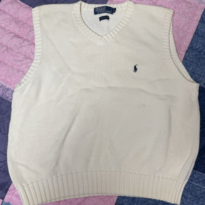 폴로 랄프로렌 아이보리 브이넥 니트조끼
