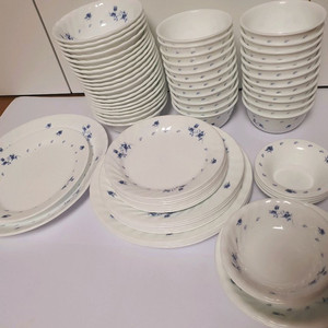 빈티지 코렐 블루 플라워 개당값