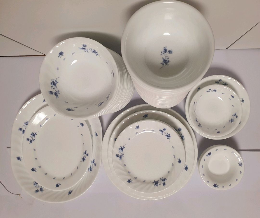 빈티지 코렐 블루 플라워 개당값--2