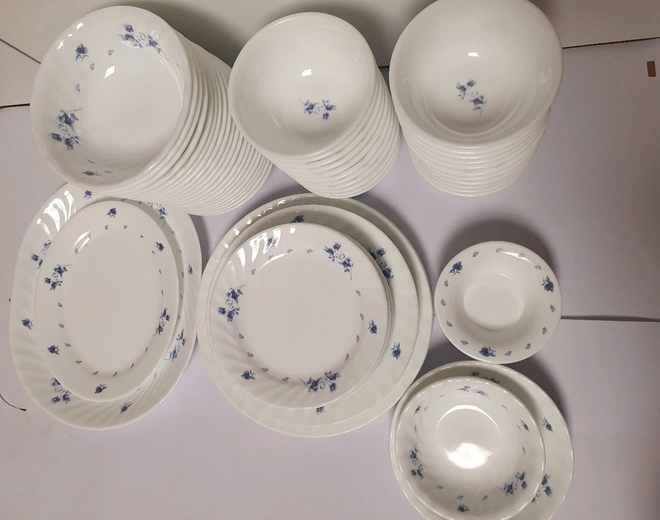 빈티지 코렐 블루 플라워 개당값--3