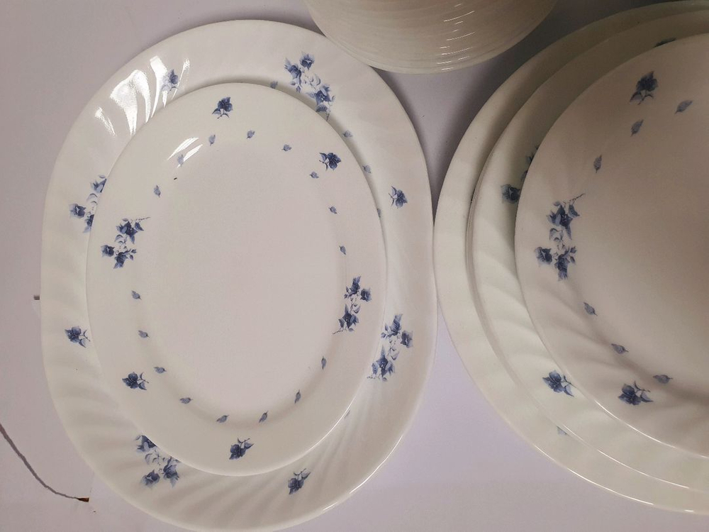 빈티지 코렐 블루 플라워 개당값--6