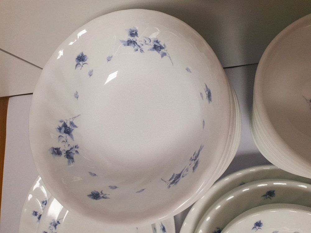 빈티지 코렐 블루 플라워 개당값--7