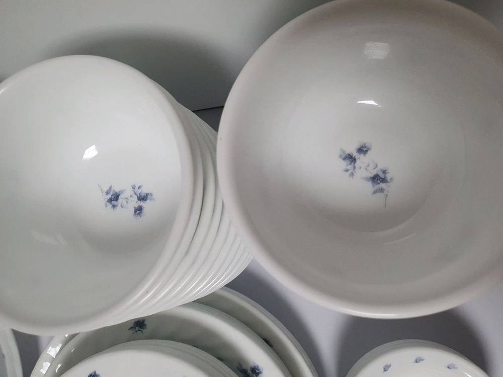 빈티지 코렐 블루 플라워 개당값--8