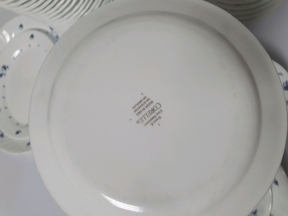 빈티지 코렐 블루 플라워 개당값--9