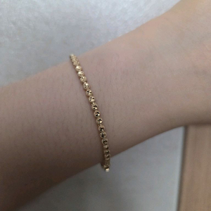 (메이비투아)14k 글램라운드볼 컷팅팔찌