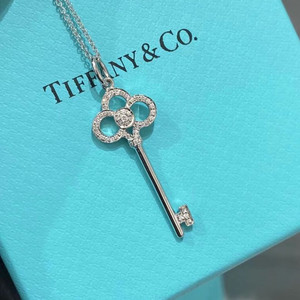 티파니 크라운키 목걸이 미듐 화이트골드 이미지