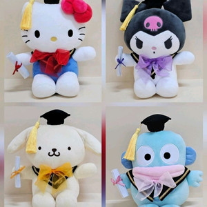 25cm 산리오 헬로키티 한교동 쿠로미 시나모롤 폼폼푸린 뉴학사모 중형 봉제 인형 (새상품, 정품택0)